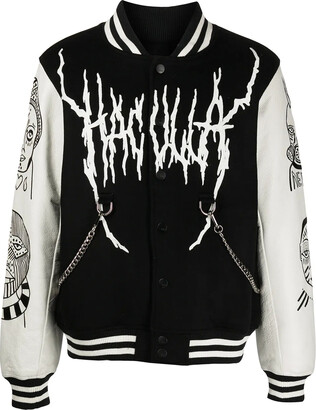 white graphic jacket