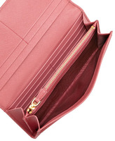 Thumbnail for your product : Prada Saffiano Triangle Continental Flap Wallet, Pink