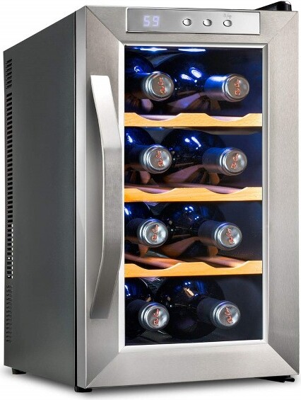 Ivation Ivation8BottleThermoelectricWineCoolerQuietFreestandingWineFridgeStainlessSteel