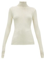 Thumbnail for your product : Petar Petrov Karen High-neck Ribbed Merino-wool Sweater - Ivory