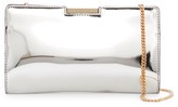 Thumbnail for your product : Milly Silver-tone Mirror Small Leather Frame Clutch
