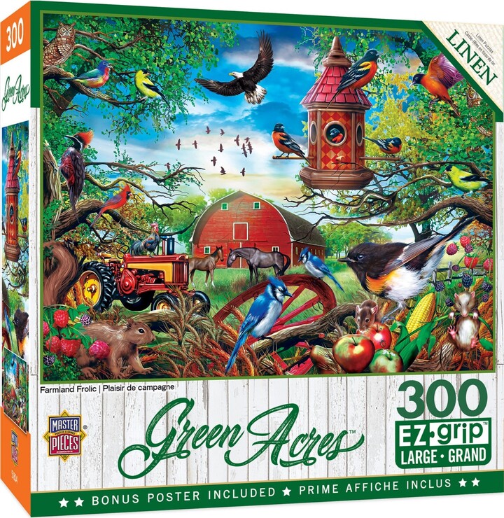 Masterpieces Puzzles Green Acres Farmland Frolic 300 Piece Adult