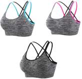 Thumbnail for your product : INIBUD Sports Bra Women’s 1/3er Pack Cross-Back Padded Strappy Bra (, XL)