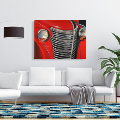 Lark Manor 50's Car Grid Closeup - Vintage Canvas for Home Decor