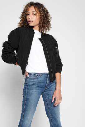 7 For All Mankind Zip Front Casual Bomber In Black