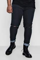 Thumbnail for your product : boohoo Big And Tall Ripped Knee Skinny Jeans