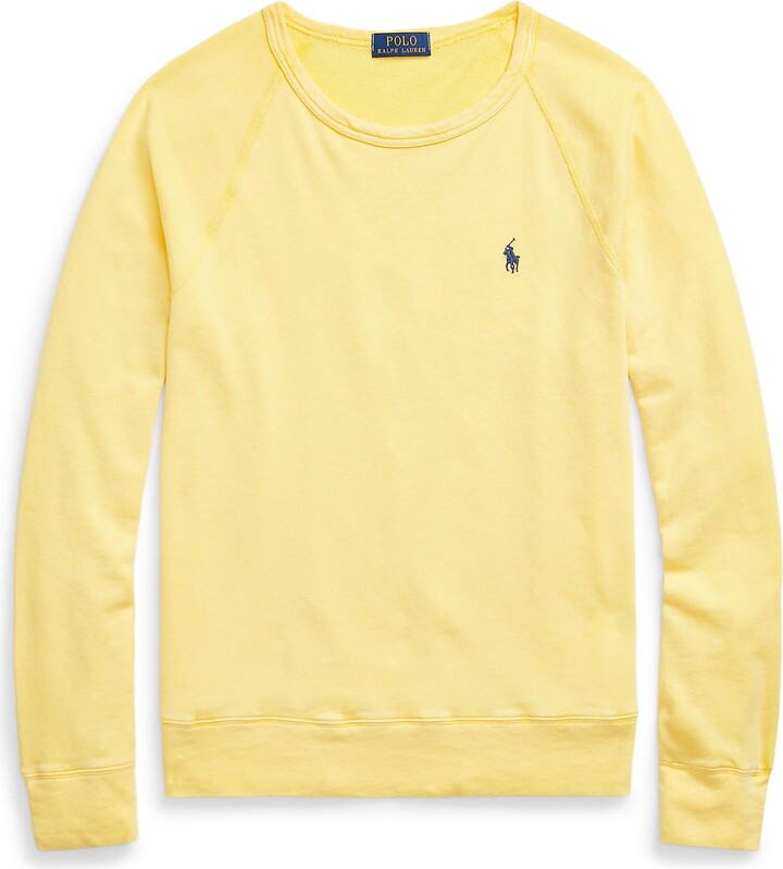 Polo Ralph Lauren Cotton Spa Terry Sweatshirt ";;;logo, Solid Color, Round  Collar, Long Sleeves, No Pockets, French Terry Lining, Large Sized;17;cotton  Sweatshirt Yellow - ShopStyle
