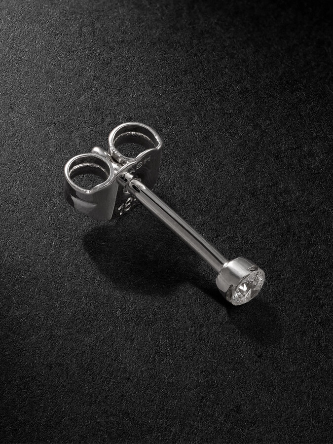 Maria Tash Invisible 2mm 18-Karat White Gold Diamond Single Earring