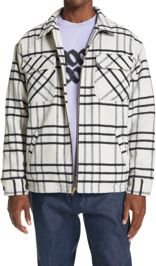 mens plaid zip up jacket