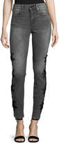 Thumbnail for your product : True Religion Jennie Curvy Mid-Rise Skinny-Leg Jeans with Floral-Embroidery