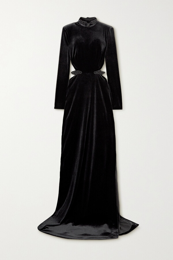 Dundas Cutout Embellished Velvet Gown Black ShopStyle Evening Dresses