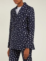 Thumbnail for your product : Charles Jeffrey Loverboy Safety-pin Polka-dot Cotton Blazer - Navy Multi