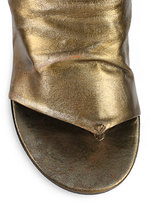 Thumbnail for your product : Marsèll Metallic Leather Flat Sandals