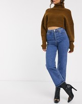 Thumbnail for your product : Levi's Ribcage straight leg ankle grazer jeans in darkwash blue