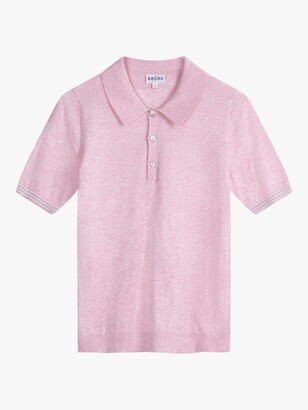 Brora Cotton Blend Knit Polo Shirt