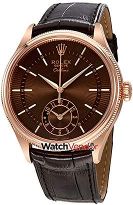 Rolex Cellini Automatic Men's 18K Everose Gold Leather Watch 50525BRSBRL