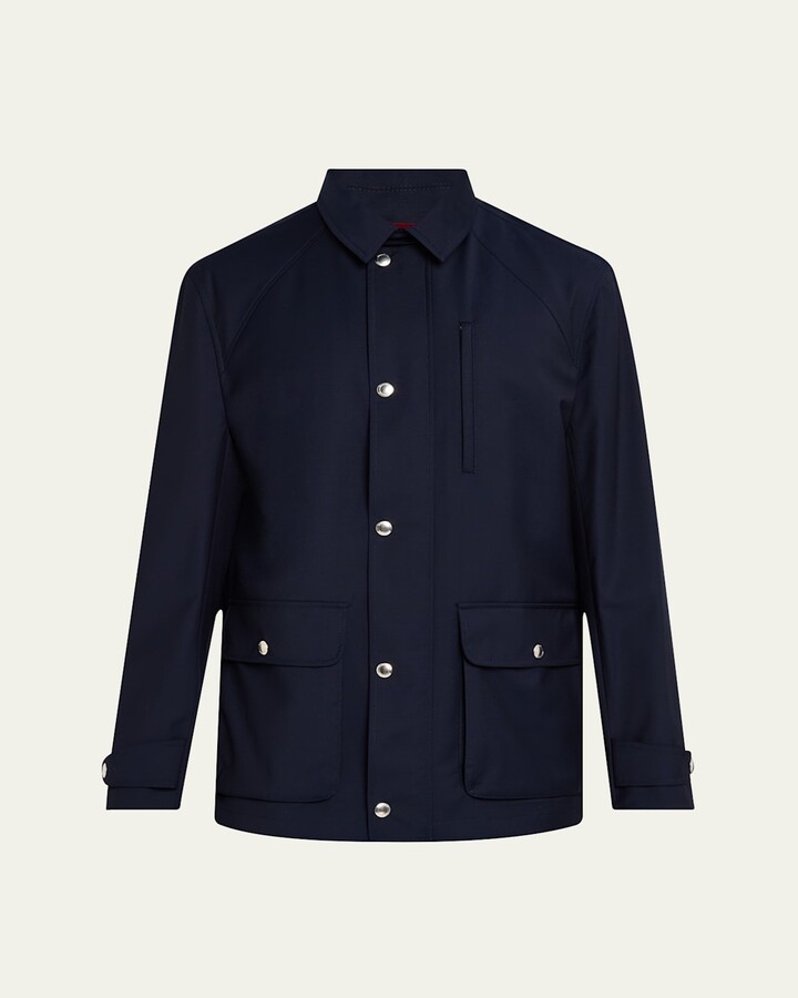 Brunello Cucinelli Men's Wool Full-Zip Travel Jacket
