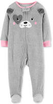 Thumbnail for your product : Carter's Baby Girls Dog Face Footed Fleece Pajamas