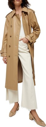 Veronica Beard Conneley Dickey Faux Leather Trench Coat