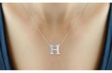 Thumbnail for your product : Sterling Silver "H" Initial Pendant Necklace with Diamond Accents by JewelonFire