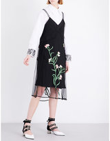 Thumbnail for your product : Sharon Wauchob Floral-embroidered silk mesh dress