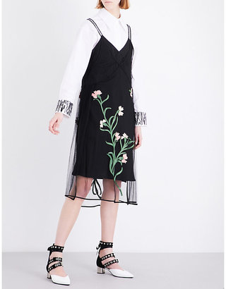 Sharon Wauchob Floral-embroidered silk mesh dress