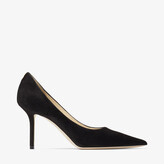 Thumbnail for your product : Jimmy Choo Black Suede Pointed Pumps With Jc Emblem