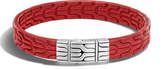 Thumbnail for your product : John Hardy Classic Chain Men's Leather Bracelet, Silver/Red