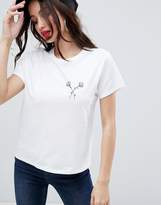 Thumbnail for your product : ASOS Design T-Shirt With Tattoo Flower