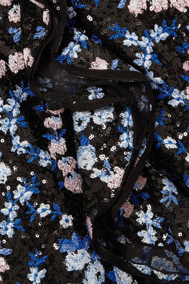 Giambattista Valli Ruffled Embroidered Sequined Organza Midi Dress
