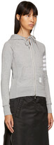 Thumbnail for your product : Thom Browne Grey Classic Four Bar Zip Hoodie