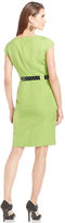 Thumbnail for your product : Tahari by Arthur S. Levine Tahari by ASL Linen-Blend Belted Sheath Dress