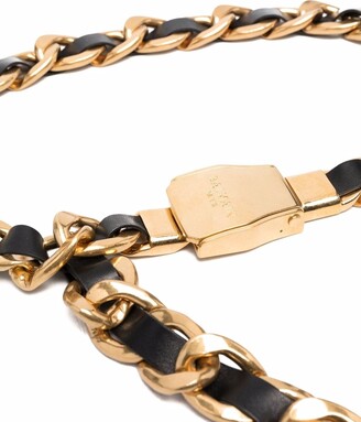 Balmain Leather Chain Belt