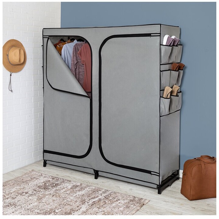 HoneyCanDo 60Inch Wide 2Door Portable Wardrobe Closet With Cover