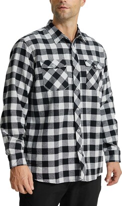 YUSHOW Mens Flannel Shirt Long Sleeve Regular Fit Casual Button