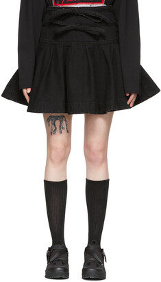 we11done Black Denim Mini Skirt