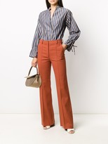 Thumbnail for your product : See by Chloe Striped V-Neck Cotton Blouse