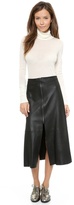 Thumbnail for your product : Sea Zip Leather Midi Skirt