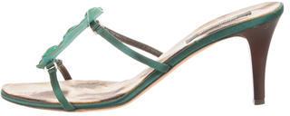 Roberto Cavalli Satin Slide Sandals