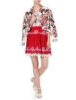 Thumbnail for your product : Meadham Kirchhoff Red Silk Lace Stella Skirt