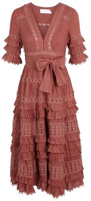 Zimmermann Corsair Frill Flared Cotton Dress