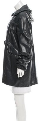 Marni Leather Hooded Coat