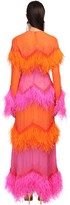 Thumbnail for your product : ATTICO Crepe Dress W/feathers & Sequins