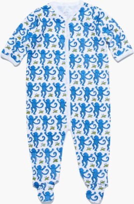 Roller Rabbit Infant Blue Monkey Footie Pajamas