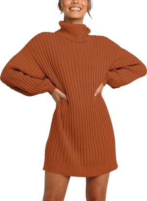 Maglione Lungo Vestito Mini Donna Woman Maxi Sweater Mini Dress 110339 P 
