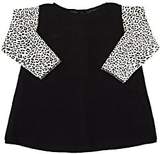Thumbnail for your product : Amelia Infants' Leopard-Print-Sleeves Brushed Cotton-Blend Dress-Black
