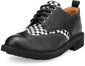 Givenchy Checkerboard Commando Derby Shoe, Black/White