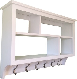 Wall Hanging Cabinet With Cubby Cube Holes For Organization & Storage  Coat Rack Shelf With Hooks White - ShopStyle Entryway