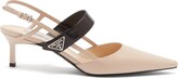 Thumbnail for your product : Prada Point-toe Spazzolato-leather Slingback Pumps