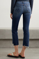 Thumbnail for your product : Mother The Insider Cropped Frayed High-rise Flared Jeans - Mid denim